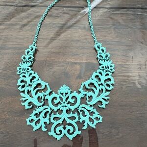 Elegant Turquoise Metal Statement Necklace